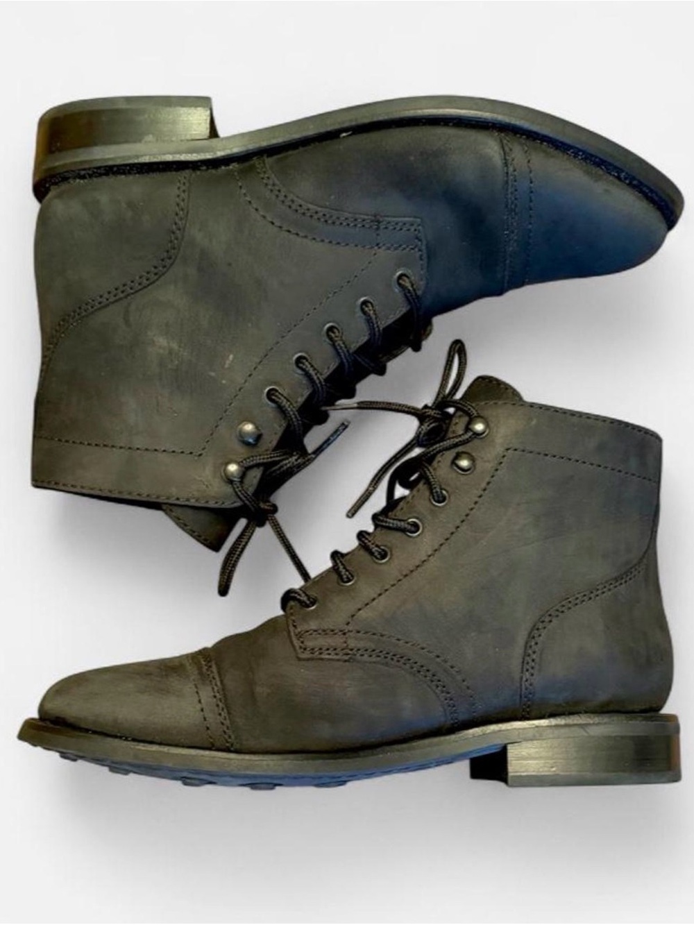 Thursday Boot Co. Captain Boots Matte Black Women's 9.5 Leather Lace Up GYW